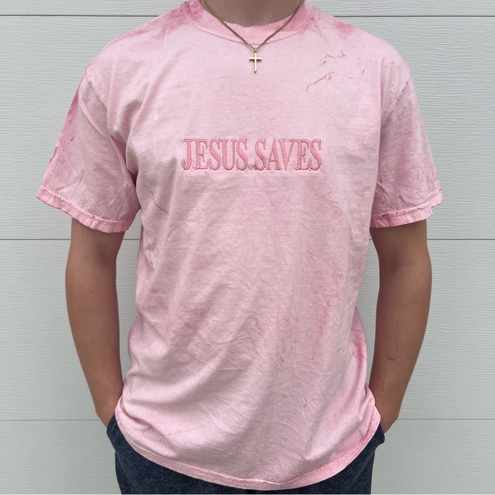 JESUS SAVES embroidered Christian Tshirt